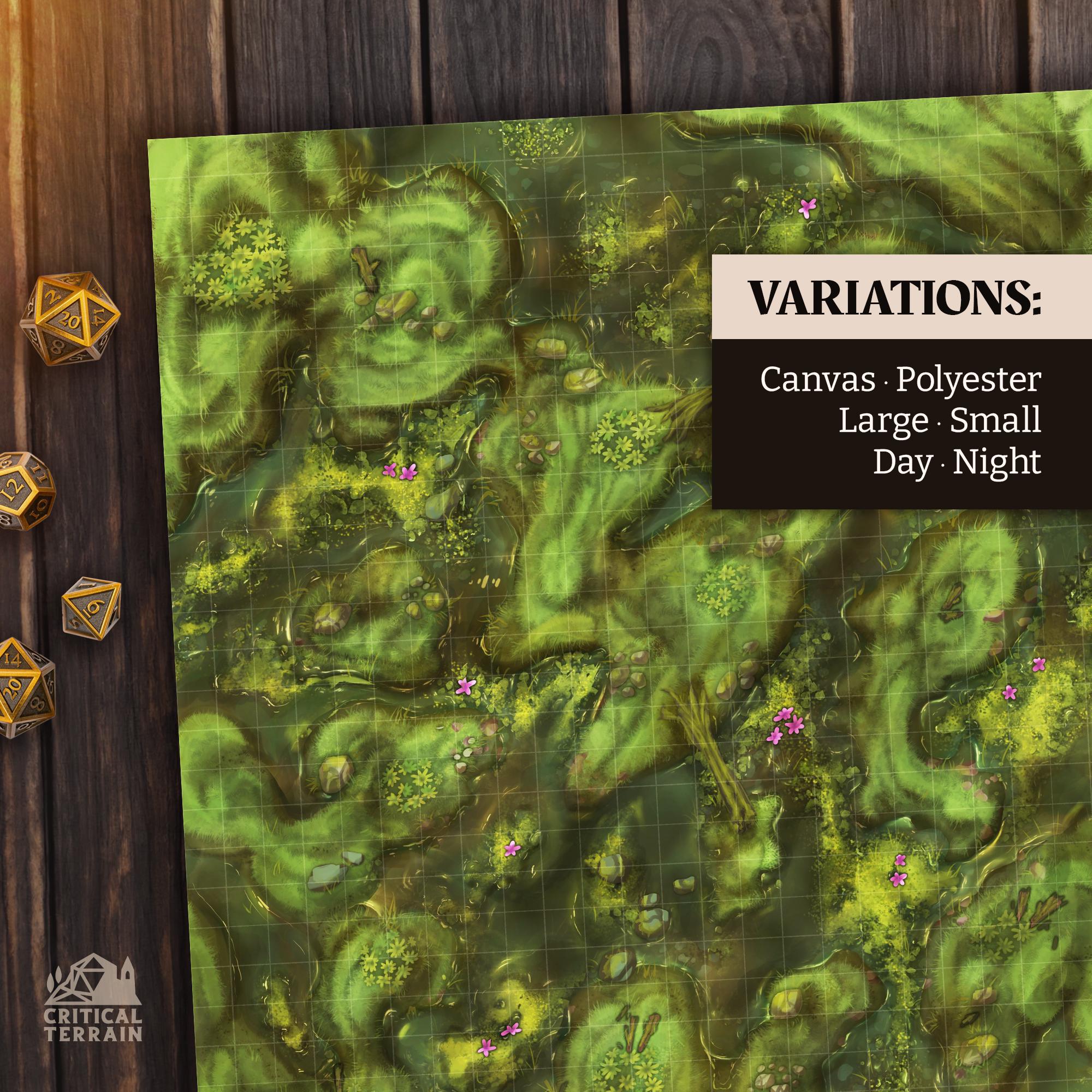 Swamp Battle Mat | Terrain Essentials | Cast 'n Play | 1 Inch Grid Combat Maps