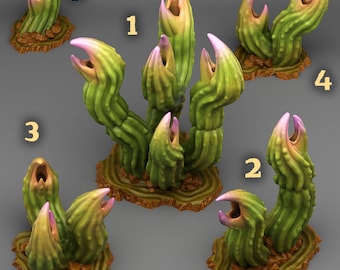 Exotic Carnivorous Cactus | Fantastic Plants & Rocks | 3D printed 28mm Tabletop Terrain