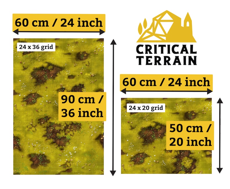 Forest Grassland Battle Mat Terrain Essentials Cast 'n Play 1 Inch Grid Combat Maps image 3