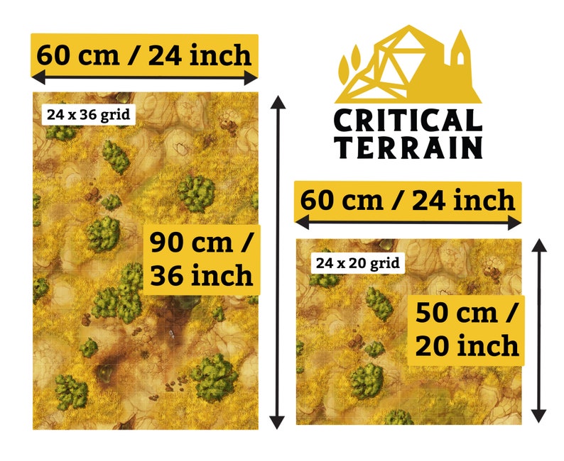 Savanna Battle Mat Terrain Essentials Cast 'n Play 1 Inch Grid Combat Maps image 3