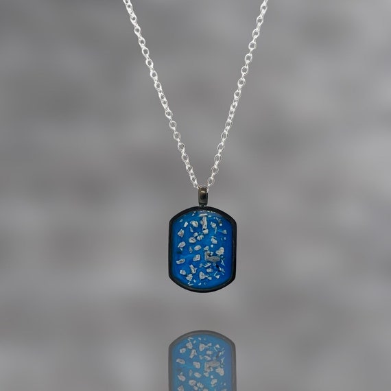 Men’s dog tag cremation ashes jewellery pendant sterling silver chain pet  loss