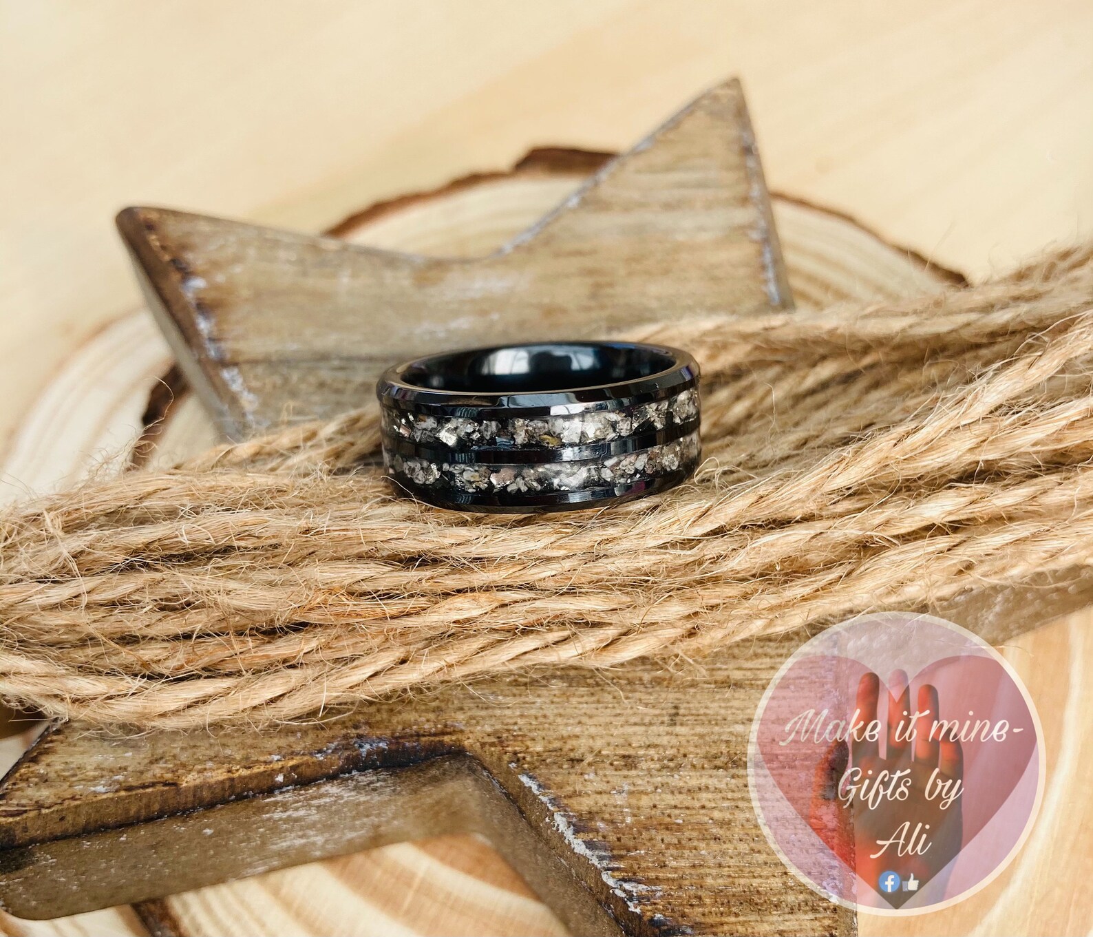 Cremation Ashes memorial remembrance keepsake inlay ring Etsy