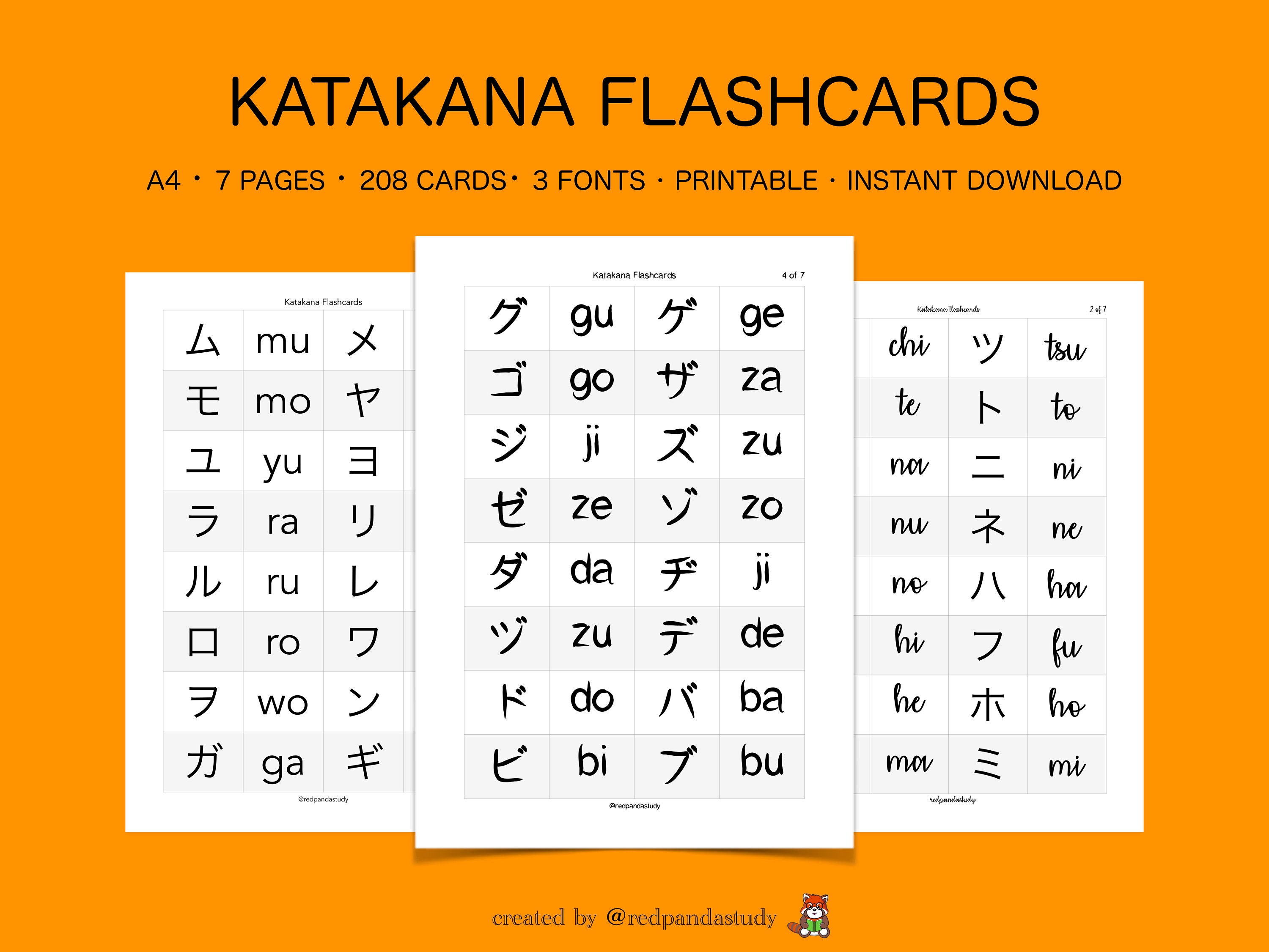 Printable Katakana Flash Cards Printable Template Calendar Io