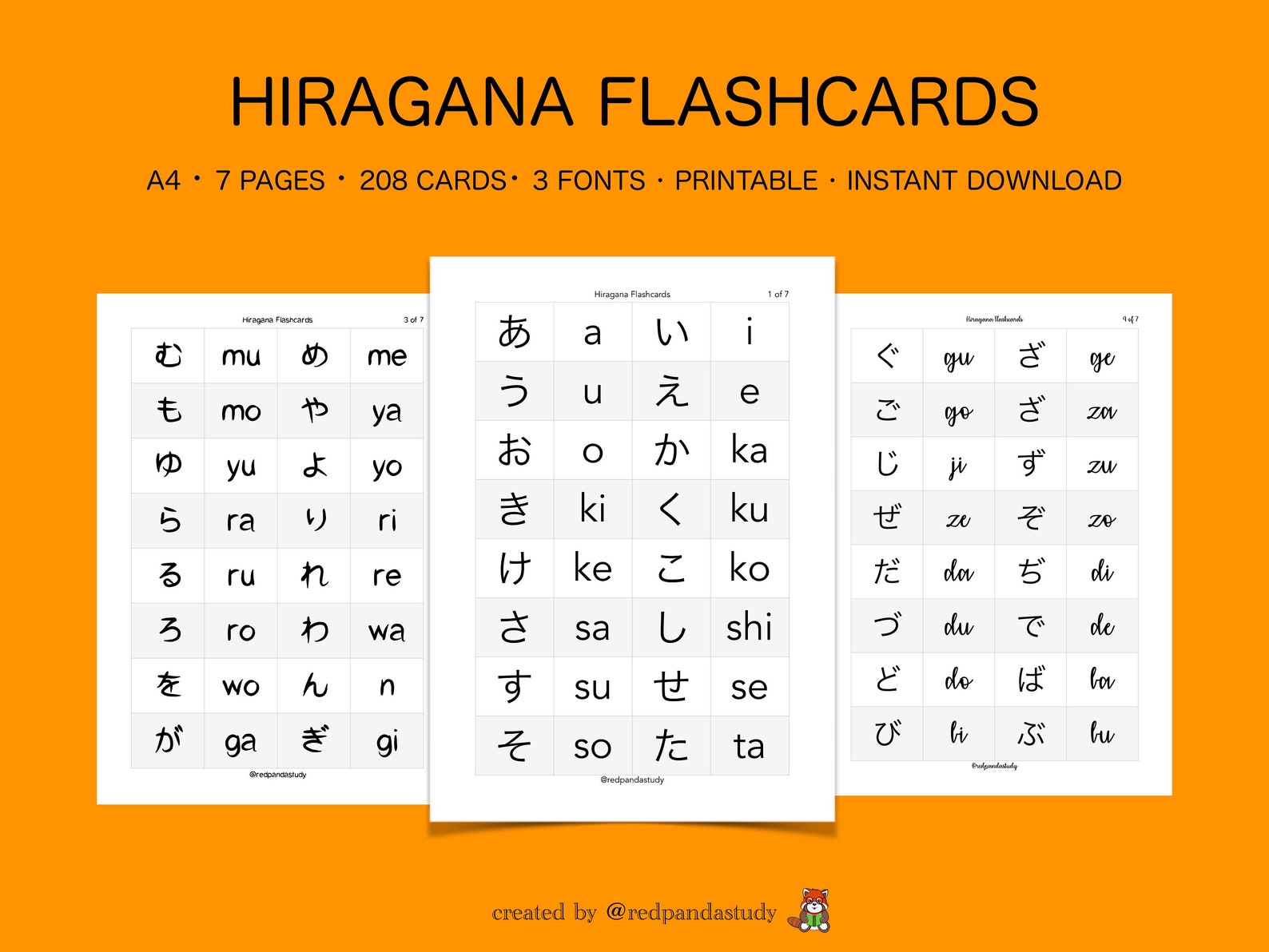Hiragana Flashcards Printable Customize And Print