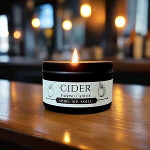 Cider Pairing Candle, Hard Cider, Gift for Cider Lover, Juicy Apple Scent, Brewer Gift, Home Bar Gift, Handmade in Washington, 8oz Soy Wax