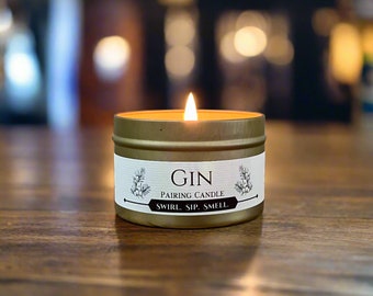 Gin Pairing Candle – Juniper & Exotic Botanicals – Cocktail Inspired Candle, Gift for Gin Lovers, 8oz Soy Candle