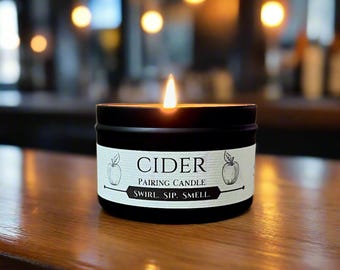 Cider Pairing Candle – Apple Orchard Scented Candle – Hard Cider Inspired Candle, Fall Candle, Gift for Cider Lovers, 8oz Soy Candle