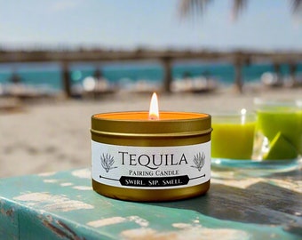Tequila Pairing Candle – Agave & Citrus Scented Candle – Cocktail Inspired Candle, Gift for Tequila Lovers, Margarita Candle, 8oz Soy Candle
