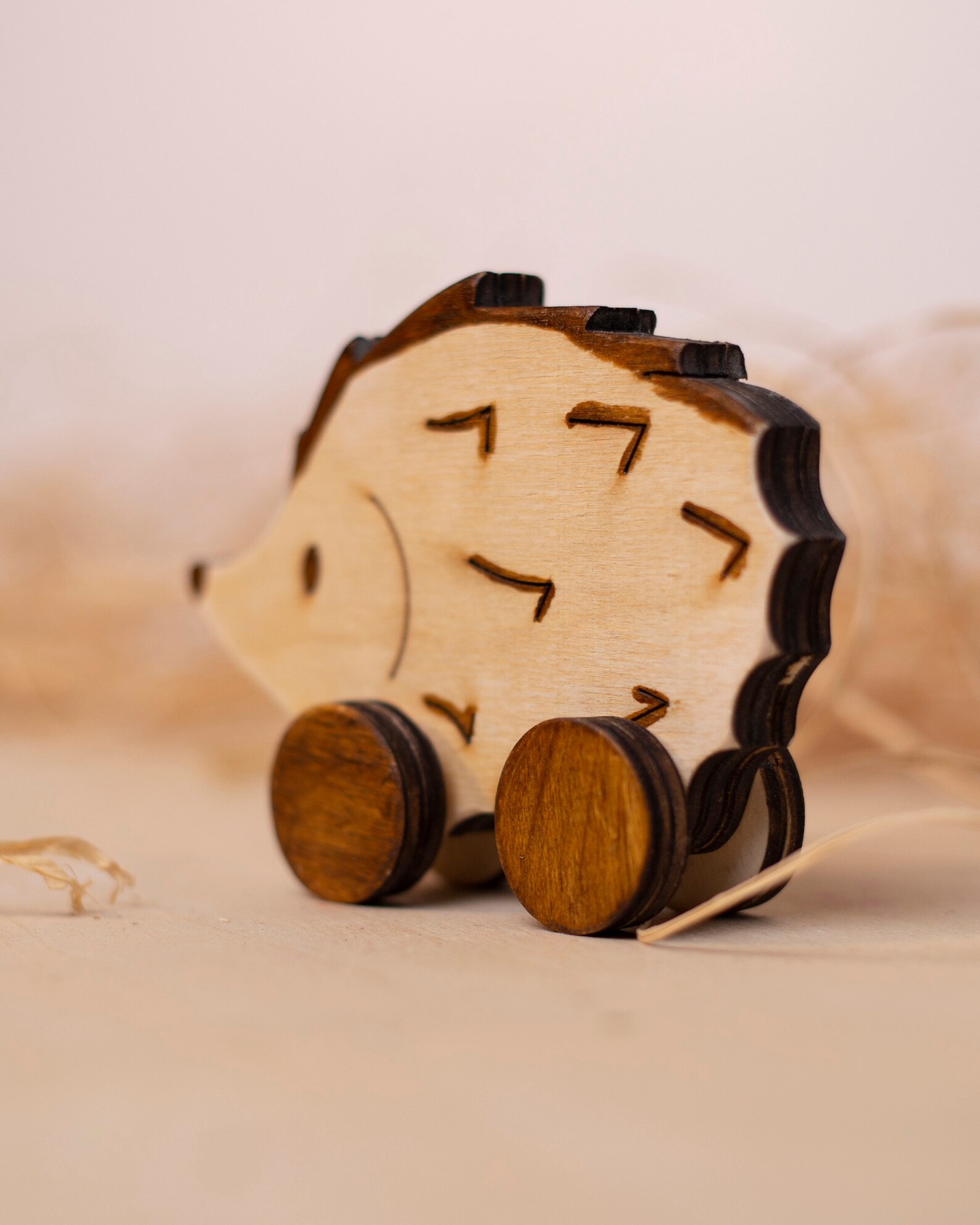 Wooden Hedgehog Toy Educational Toys Wooden Pull Animals Etsy