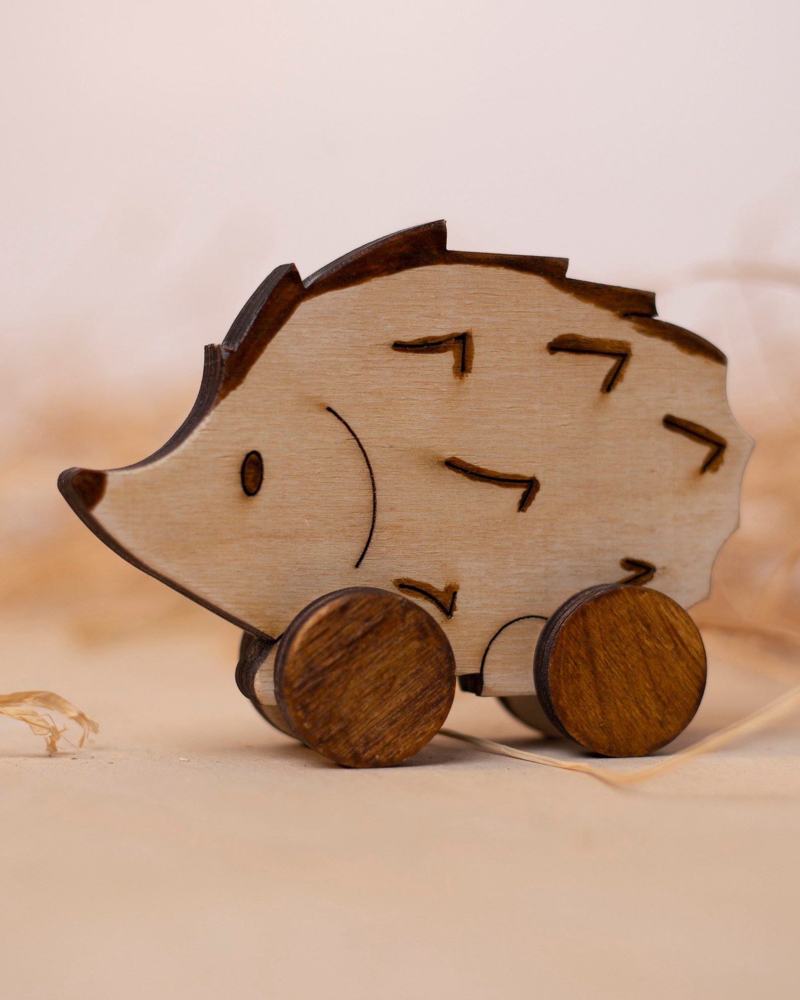 Wooden Hedgehog Toy Educational Toys Wooden Pull Animals Etsy