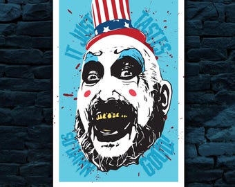 Captain Spaulding Art Print / House of 1000 Corpses / Rob Zombie / Sid Haig