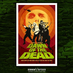 El amanecer de los muertos de George A. Romero - Póster de película alternativa / Películas de terror de los años 70 / Tom Savini / Película de zombis / La noche de los muertos vivientes