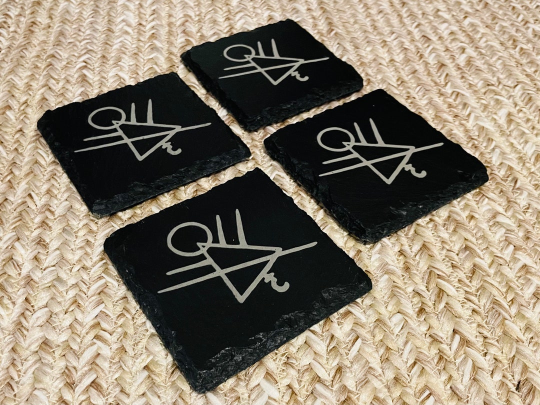 Yellowjackets Rune Symbol Slate Coaster Set / TV Show Inspired / Cannibals / 90s / Antler Queen