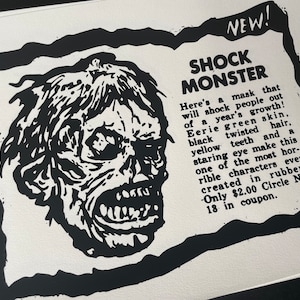 Shock Monster Topstone Mask Advertisement - Original Screen Print - Limited Edition / Famous Monsters