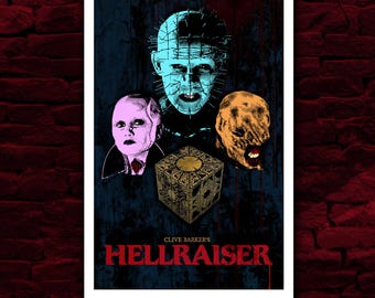 Hellraiser - alternatywny plakat filmowy / Horror z lat 80. / Clive Barker / Pinhead / Horror gotycki