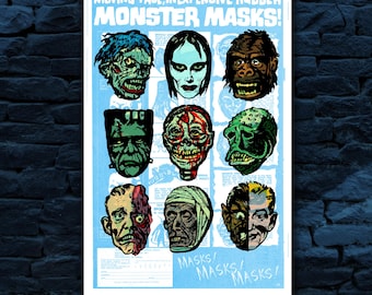 Retro Monster Mask Magazine Design - Art Print / Topstone Masks