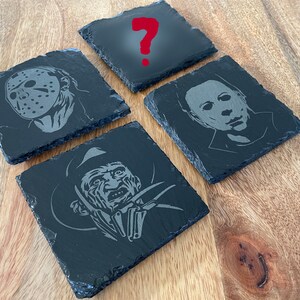 Movie Maniac Slasher Coasters - Freddy Krueger, Jason Voorhees, Michael Myers / Halloween / Nightmare / Friday The 13th FREE SHIPPING