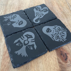 KISS Rock And Roll Over Coaster Set  / Rock n Roll Art / KISS / Gene Simmons / Ace Frehley / Paul Stanley / Peter Criss