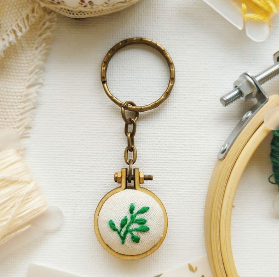 Evergreen Handmade handembroidered key chain Etsy