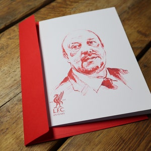 Biglietto di auguri fatto a mano Liverpool FC LFC (Rafael Benitez). Buon compleanno Festa del papà e altro ancora.