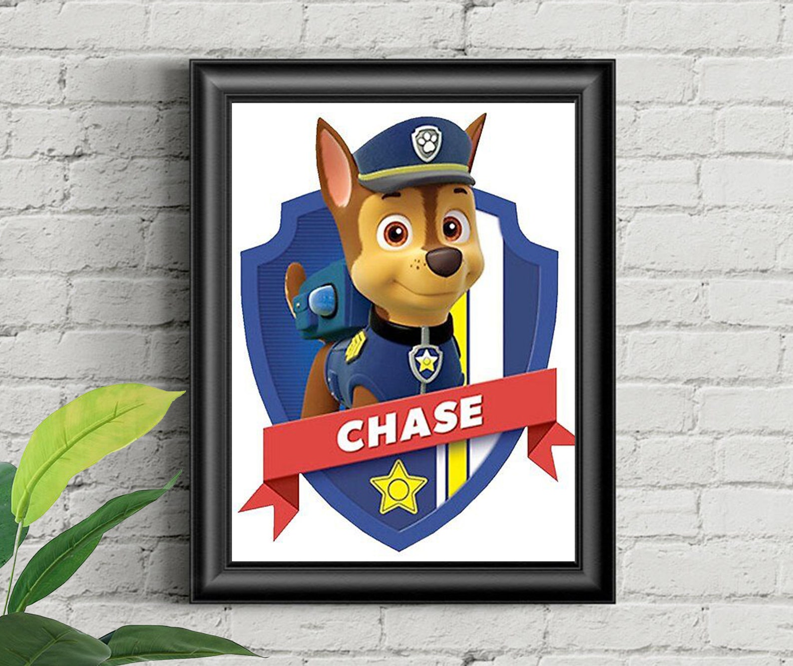Chase print Poster Paw Patrol print wall Paw Patrol canvas Etsy