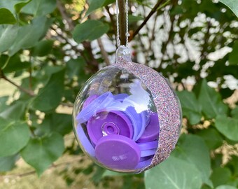 Purple 2.25" ornament with washi tape