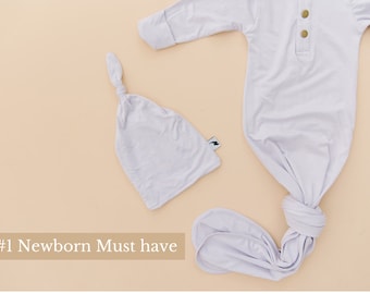 Pacifier Clips Baby Girl Mikccer Baby Newborn Knotted Gown 0-6 - Technical View