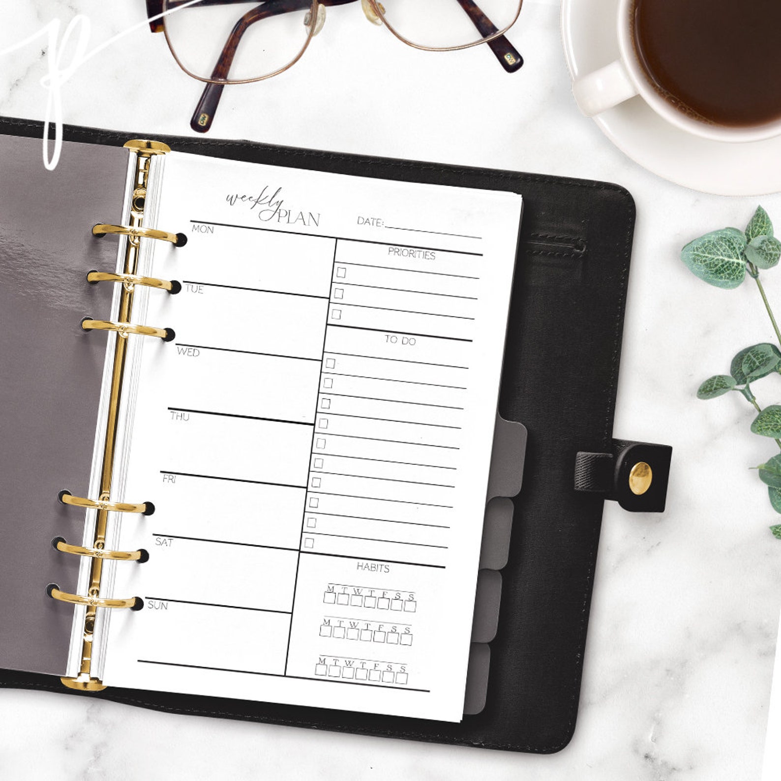 Pocket planner inserts minimal weekly insert minimalist etsy