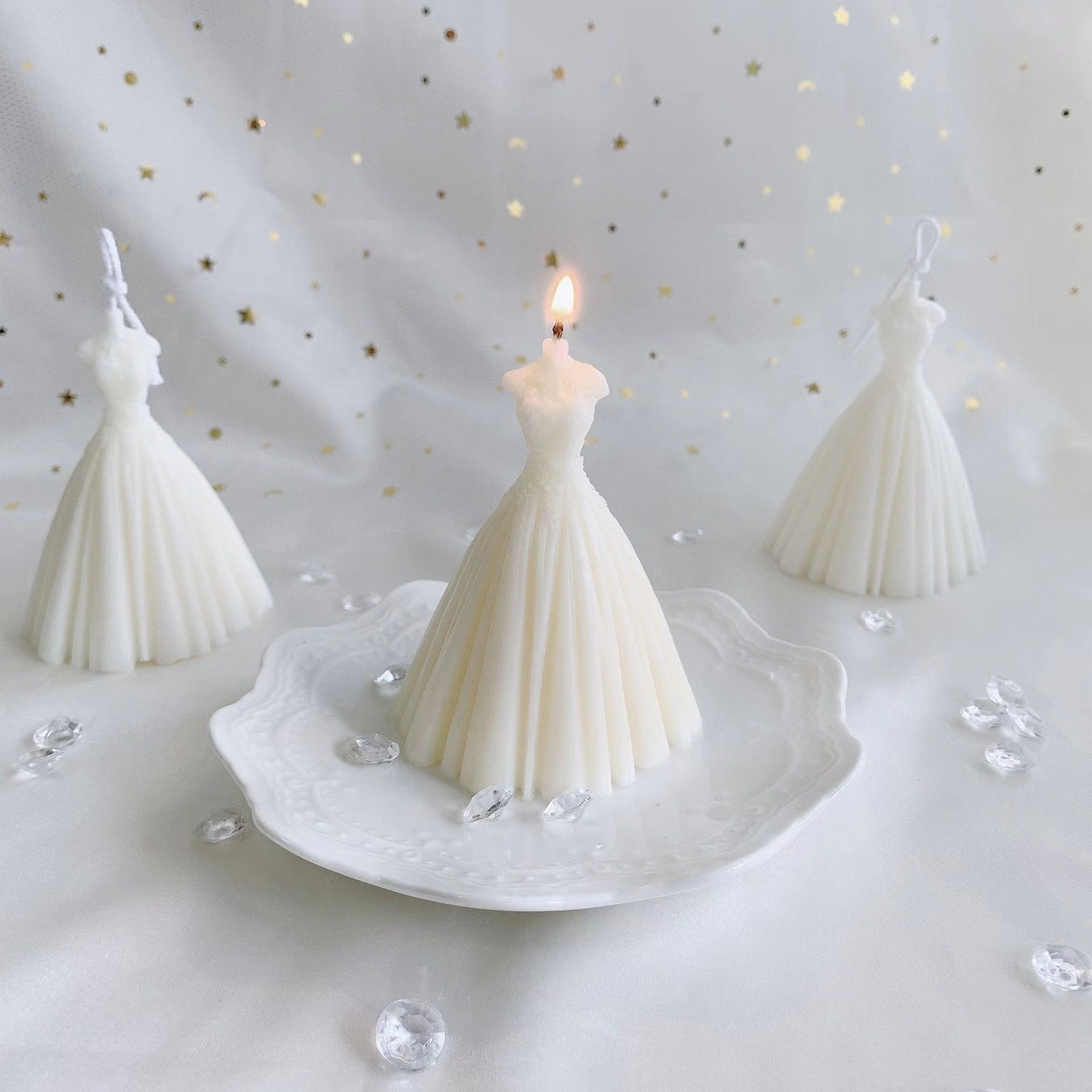 Women Wedding Dress Candle Bridal Gifts Home Decor Etsy