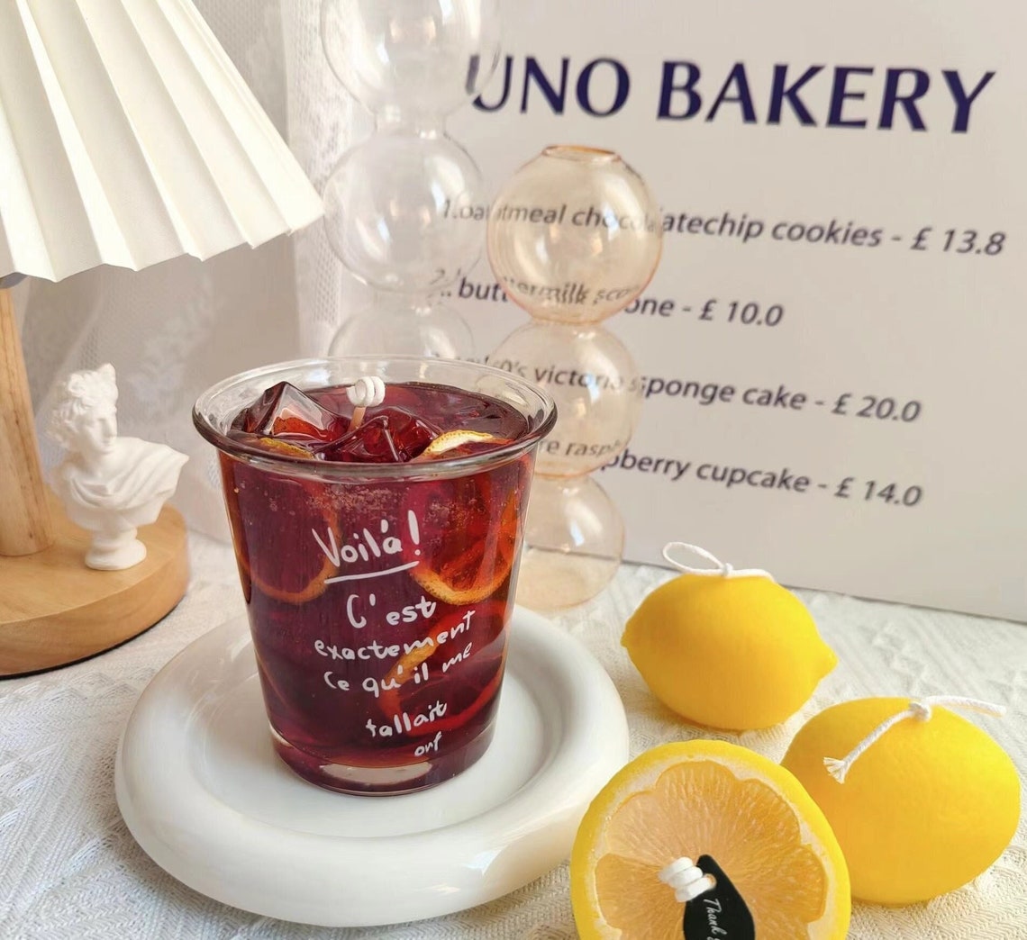 Iced Lemon Tea Candle Cute Fun Drink Candle Nature Gel Wax Etsy