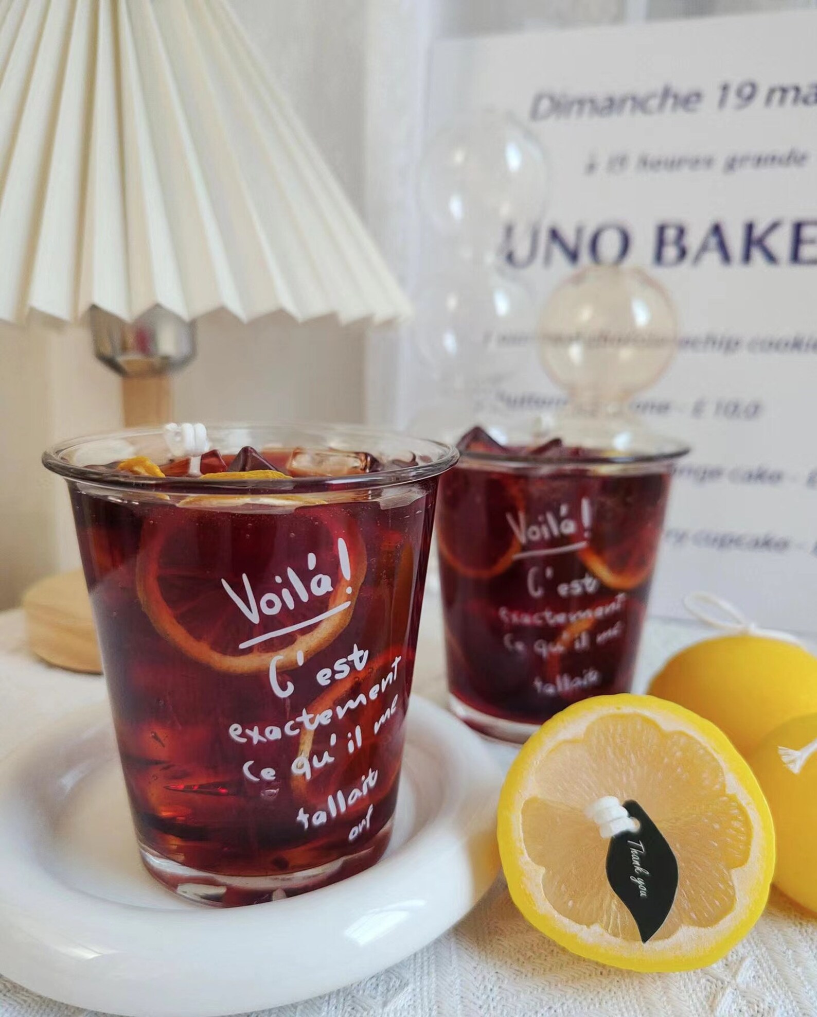 Iced Lemon Tea Candle Cute Fun Drink Candle Nature Gel Wax Etsy