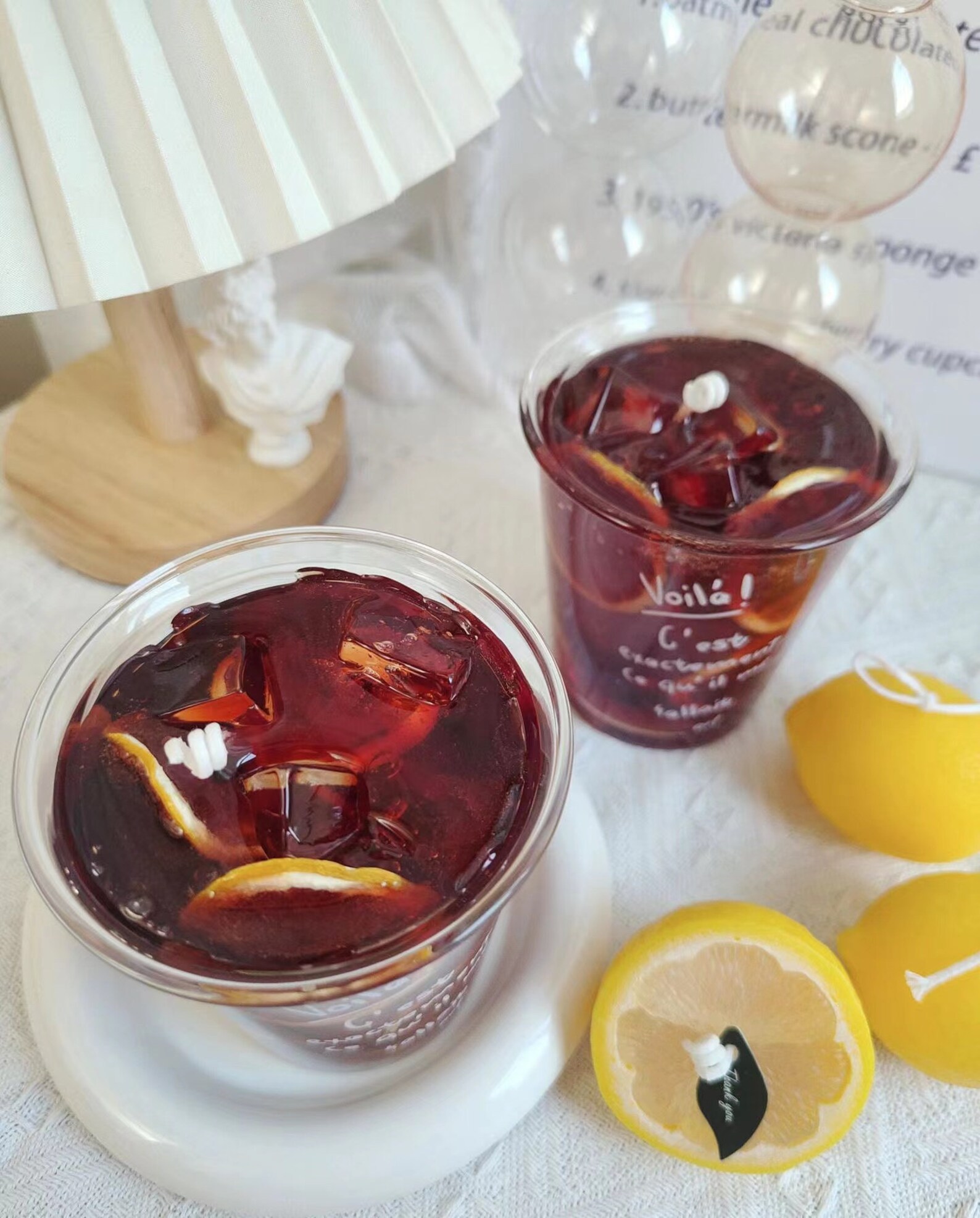 Iced Lemon Tea Candle Cute Fun Drink Candle Nature Gel Wax Etsy