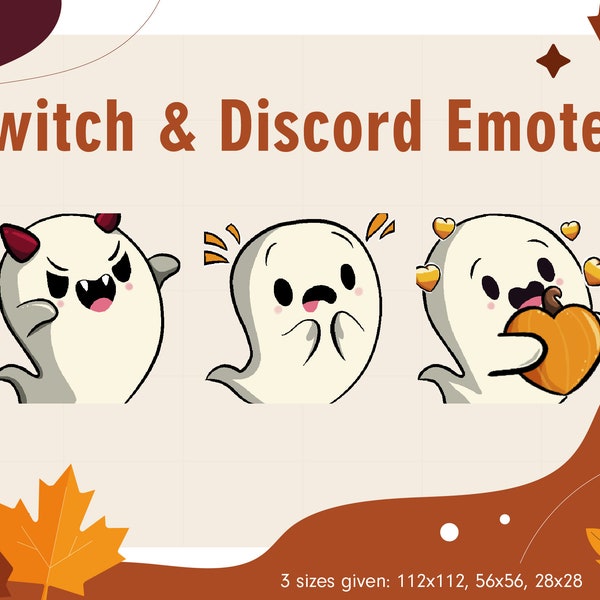 Halloween Cute Ghost Emotes für Twitch, Discord oder Youtube