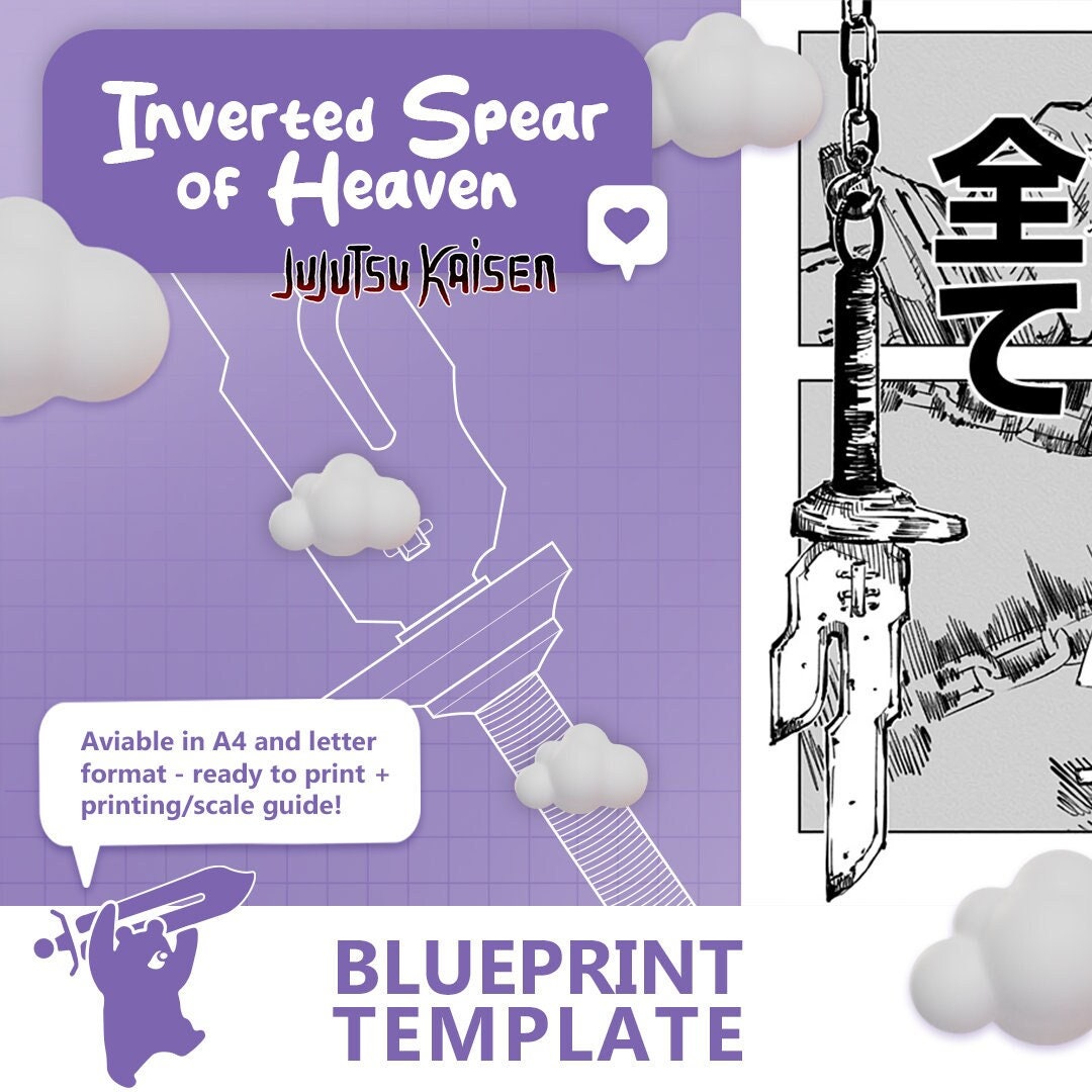 Jujutsu Kaisen Inverted Spear of Heaven Blueprint Eva - Etsy UK