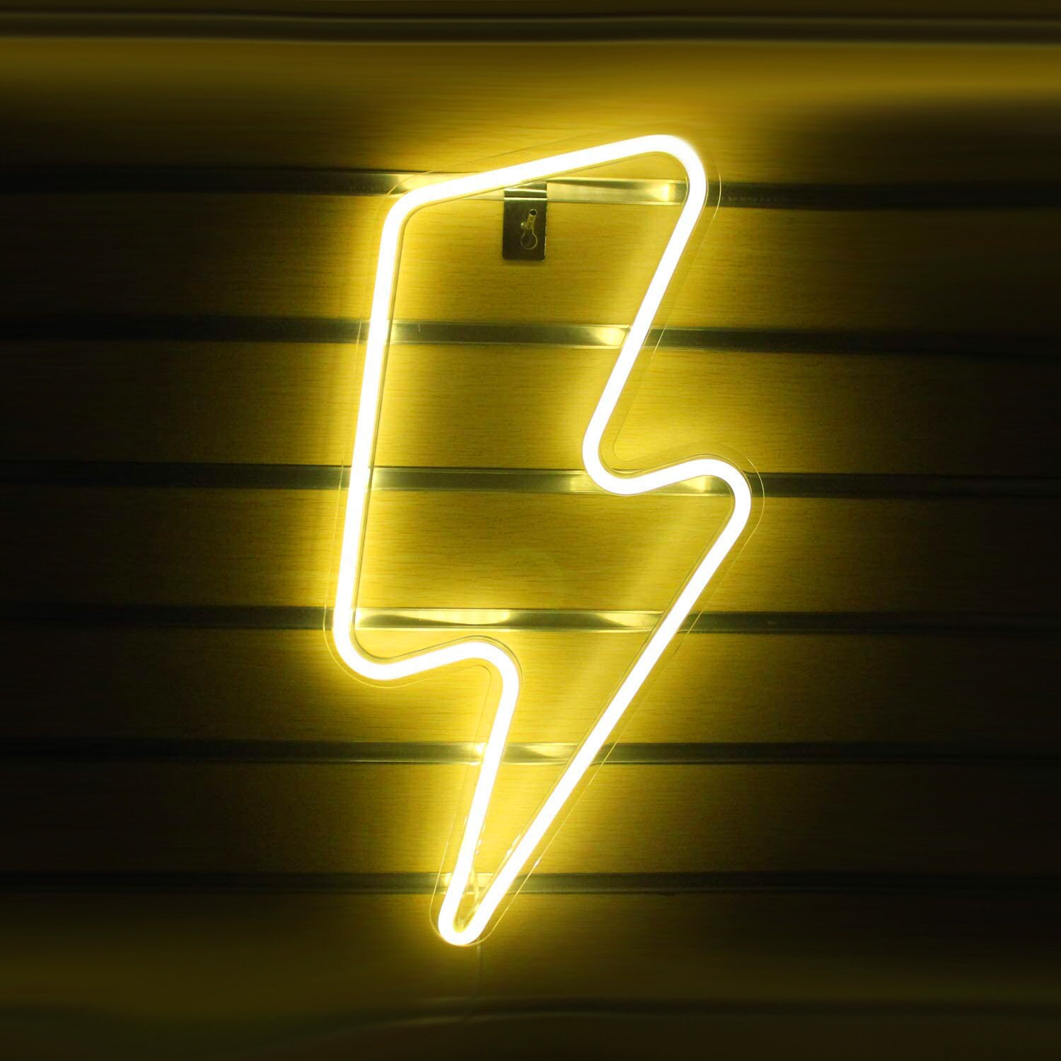 Yellow Lightning Led Neon Sign Lightning Bolt Neon Led Sign Etsy