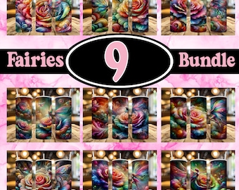 9-20 Unzen Fairy Tumbler Wraps | 20 Unzen Skinny Straight Tumbler Wraps ~ Sublimationsentwürfe | Ai Bilder | PNG-Dateien | NUR digitale Downloads!