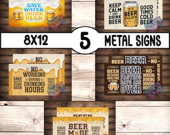 Beer Man Cave Schilder | 8 x 12 Png für Metallsublimationsschilder | PNG Grafiken für Sublimation | Digitaler Download!