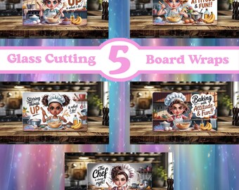 5-Chef / Baker-Schneidebrett-Sublimationsdesign: 10-Dateien-11x15 und 11x8 PNG (nur digitaler Download!)