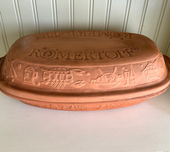 Romertopf Oval Terracotta Cookware Fish Chicken Beef Covered Etsy