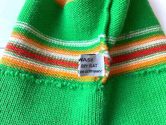 Vintage Wool Ski Hat West Germany, Lime Green Yel… - image 4