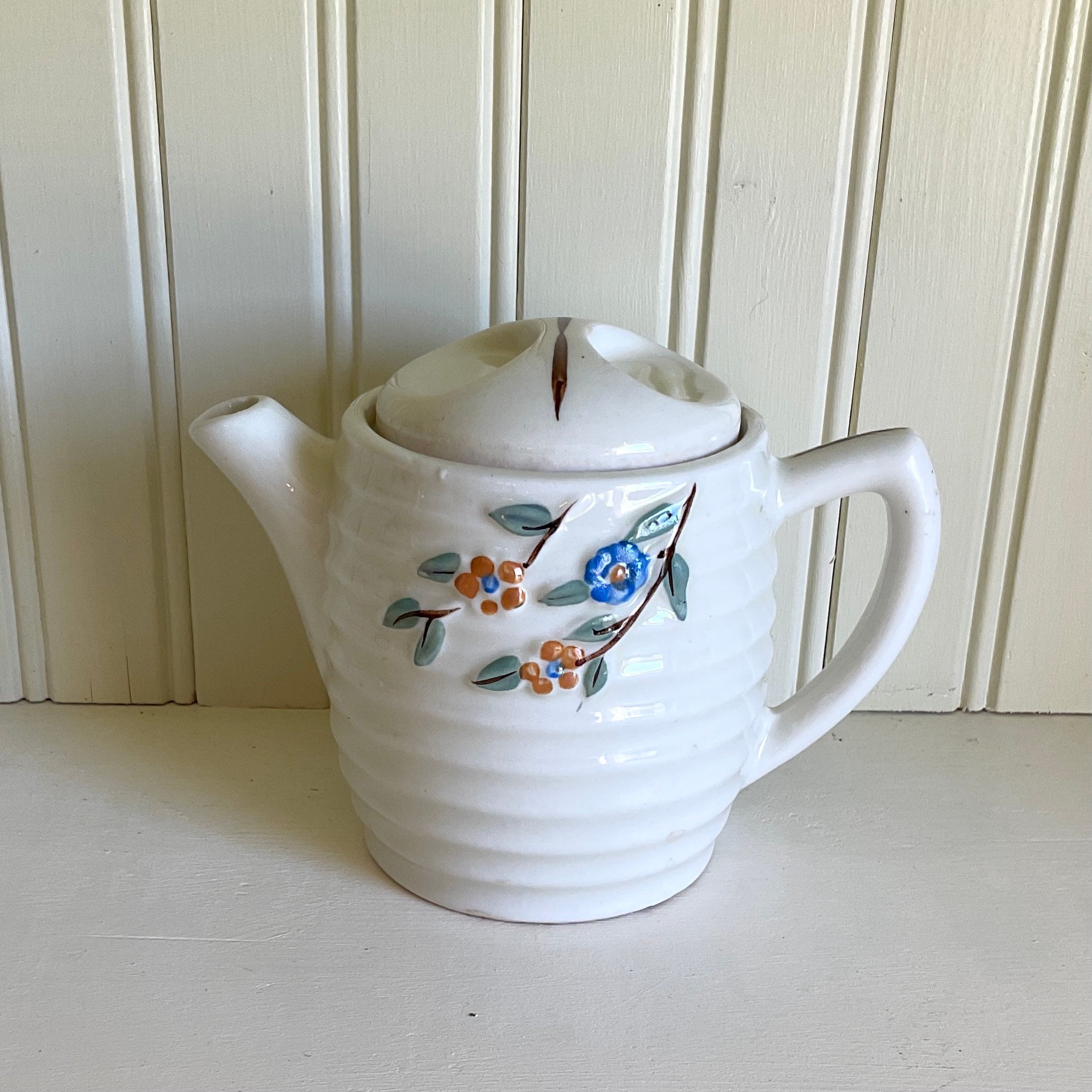 Vintage Teapot Porcelier Ceramic Beehive Individual Teapot Tea Etsy