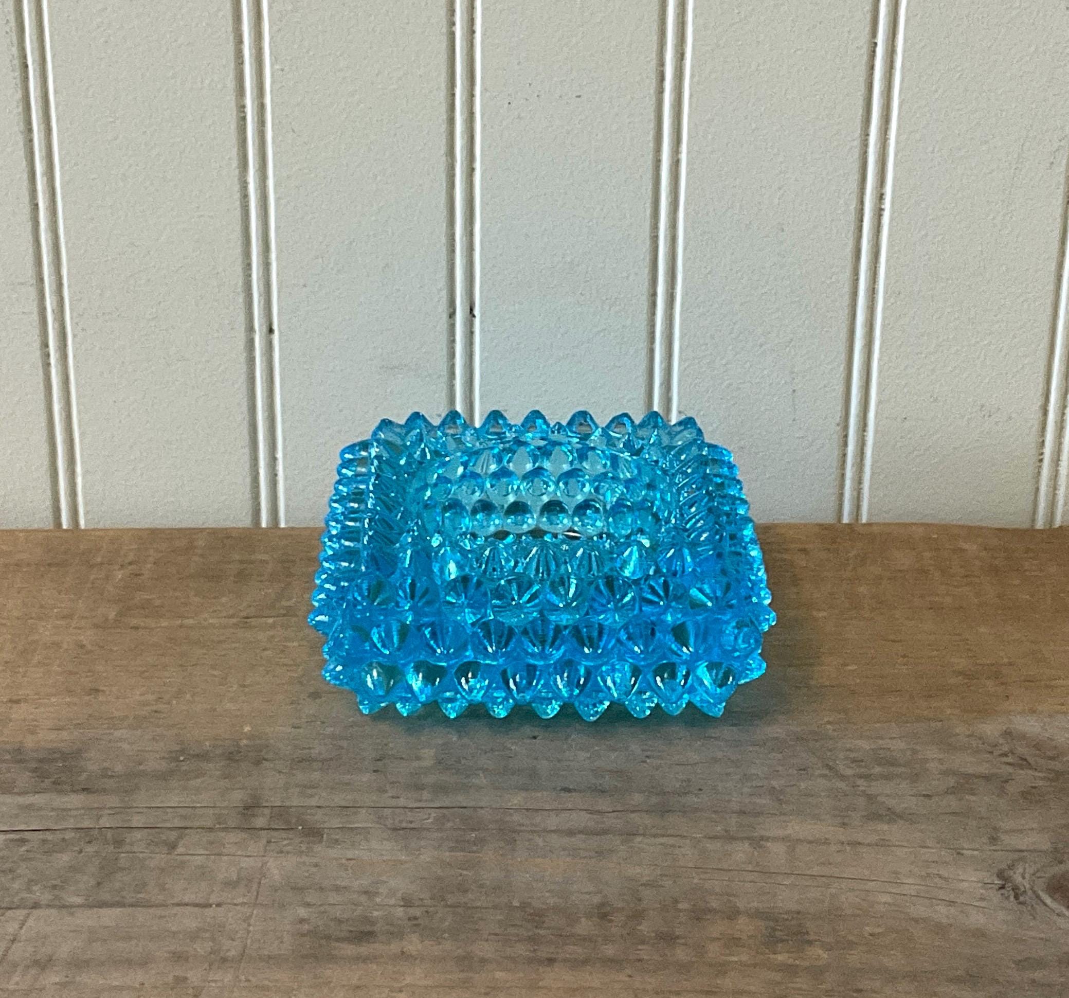 Fenton Blue Trinket Box - Etsy
