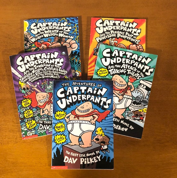 Captain Underpants Boxed Set Books 1-5 in Case, Dav Pilkey Vintage