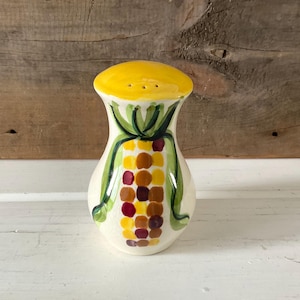 Vintage Salt Shaker Corn on the Cobb XL Mid Century Ceramic, Farmhouse Table Decor