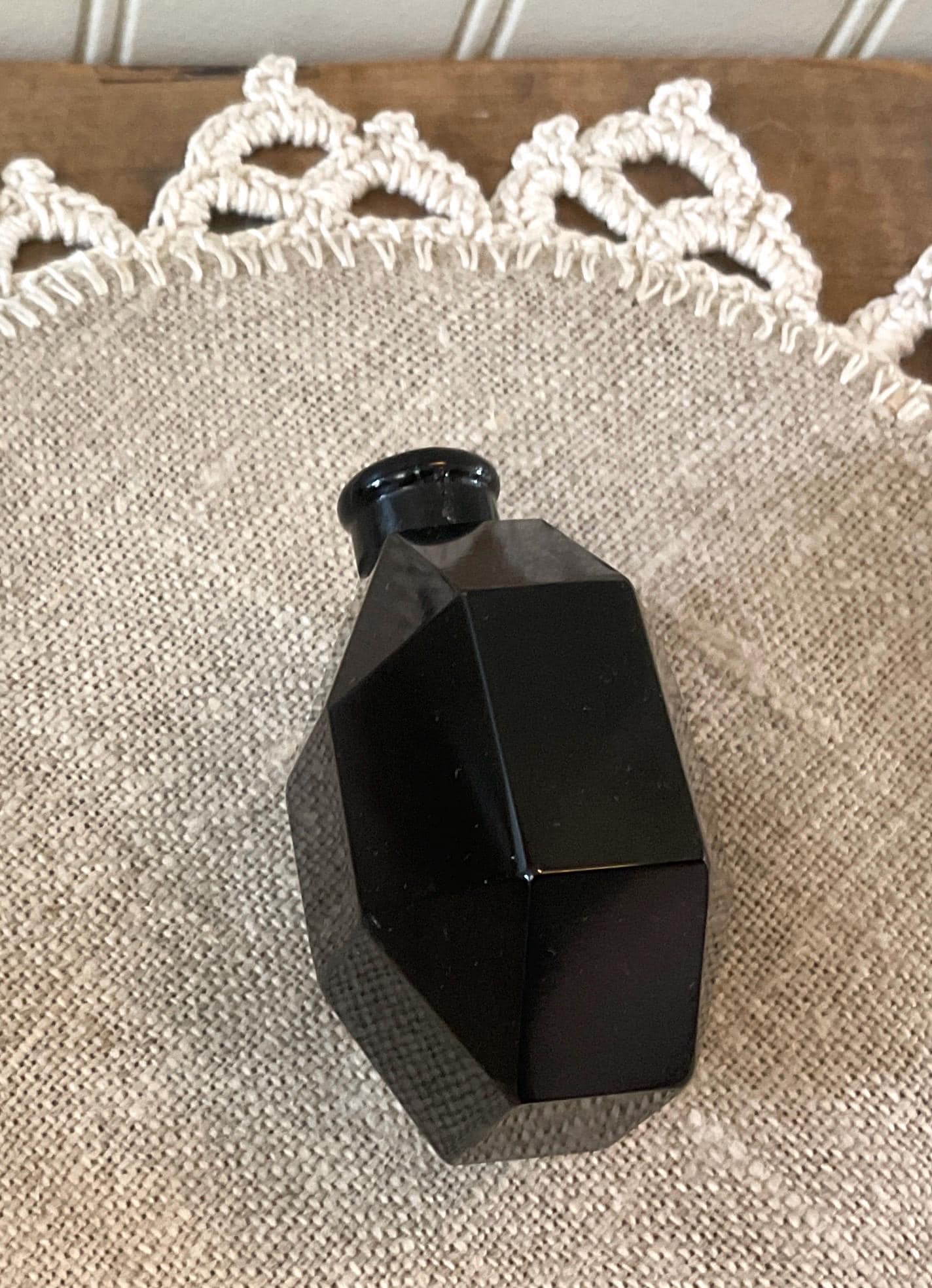 Antique Baccarat Black Glass Perfume Bottle, Le Dandy D'orsay
