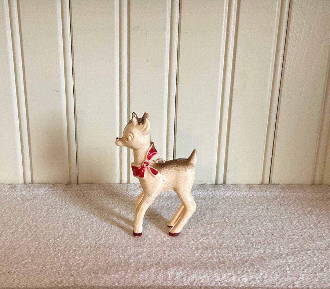 Vintage Rudolph the Red Nosed Reindeer 1950s Celluloid Ornament ...