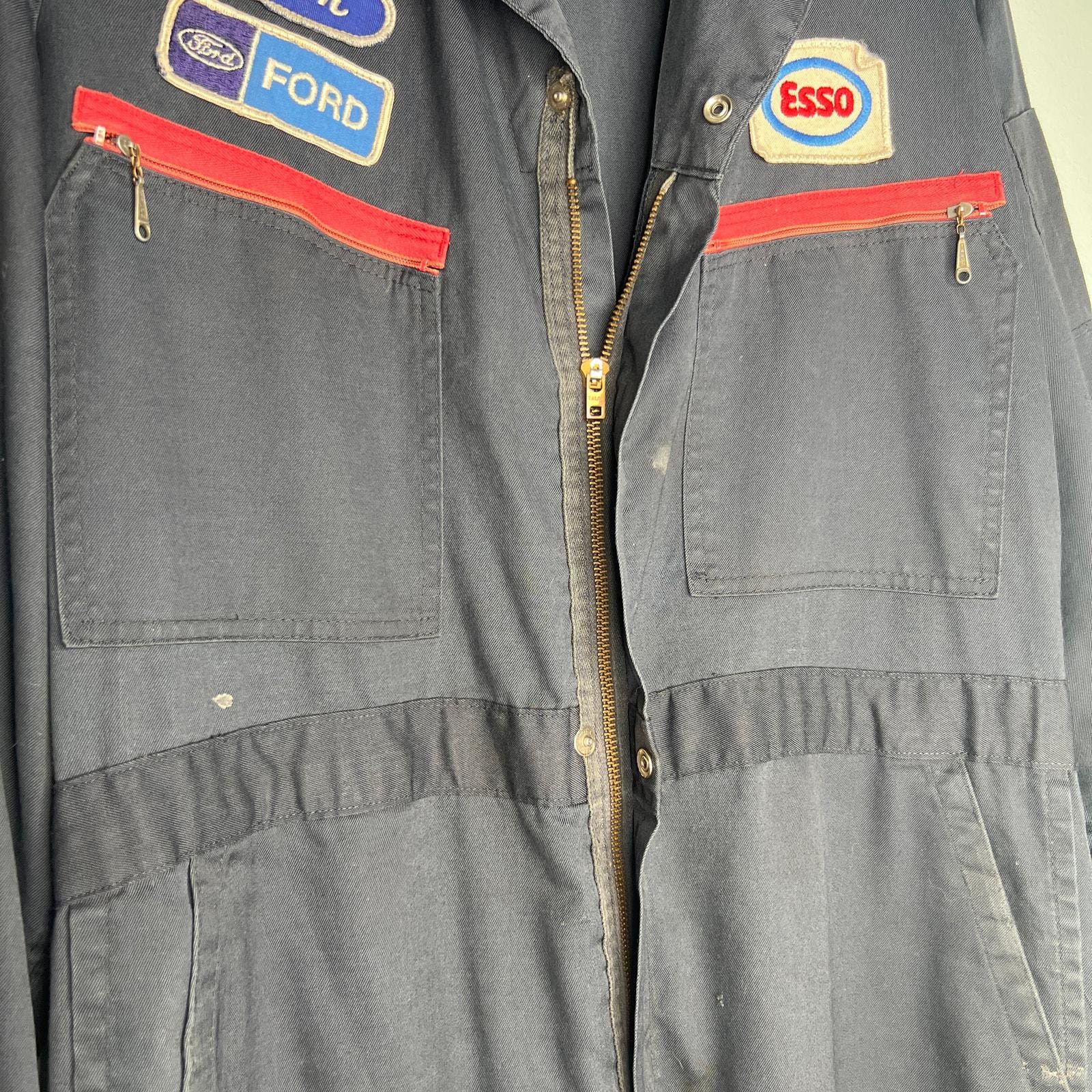Vintage 70s Ford Esso Mechanic Coveralls: Unitog Workwear, Racing