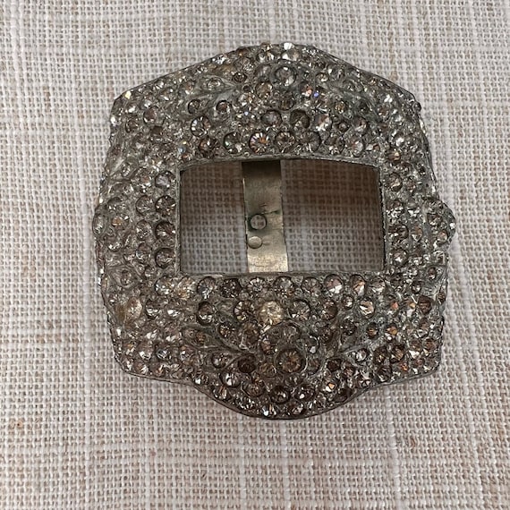 Vintage Art Deco Rhinestone Shoe Buckle 30s 40s F… - image 1