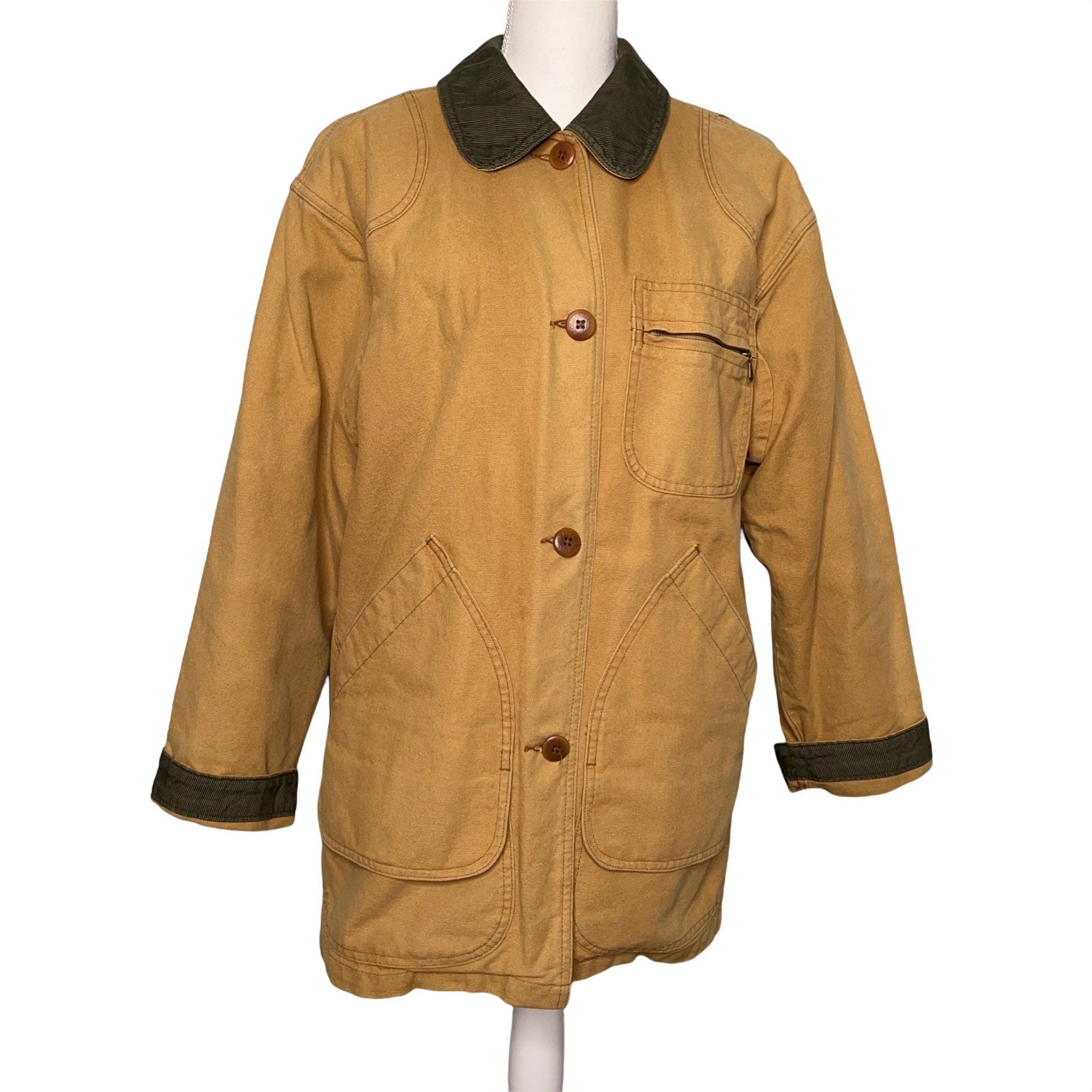 L L BEAN Men's 38 Khaki Field Coat w Belt Safari Outback Jacket 1970s ...