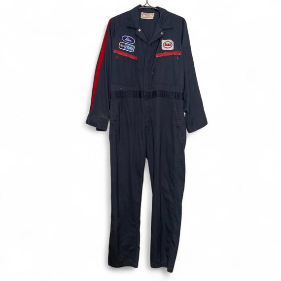 Vintage 70s Ford Esso Mechanic Coveralls: Unitog Workwear, Racing